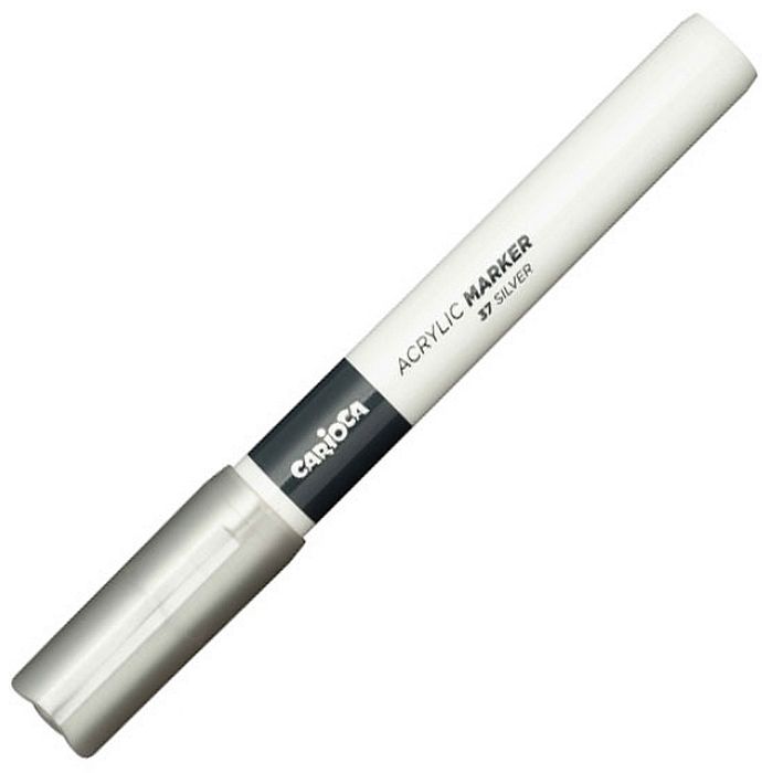 Marker acrilic Carioca Plus - Van Orton, 2.0 mm, argintiu