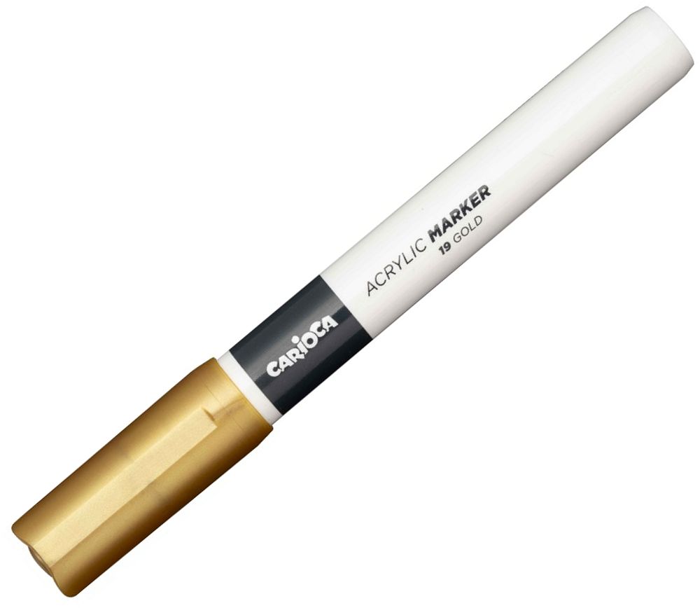 Marker acrilic Carioca Plus - Van Orton, 2.0 mm, auriu