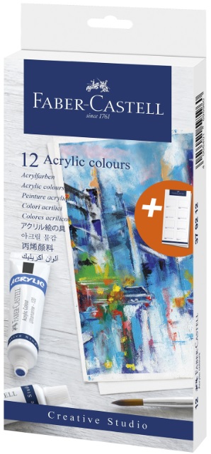 Culori acrilice 12 culori 20 ml Faber-Castell Culori acrilice 12 culori 20 ml Faber-Castell - imagine 2