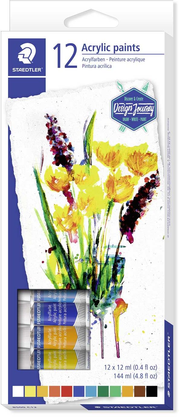 Vopsele acrilice Staedtler DJ - 12 culori x 12 ml