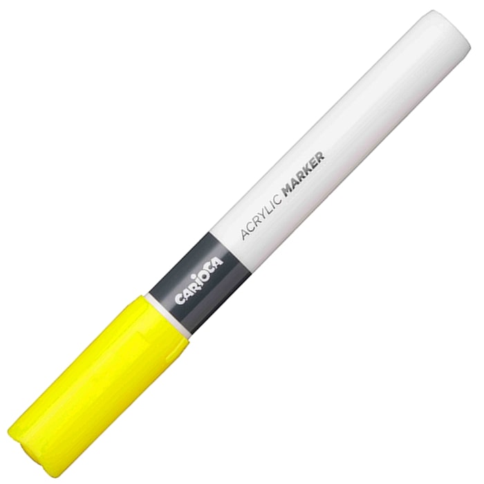 Marker acrilic Carioca Plus - Van Orton, 2.0 mm, galben fluorescent