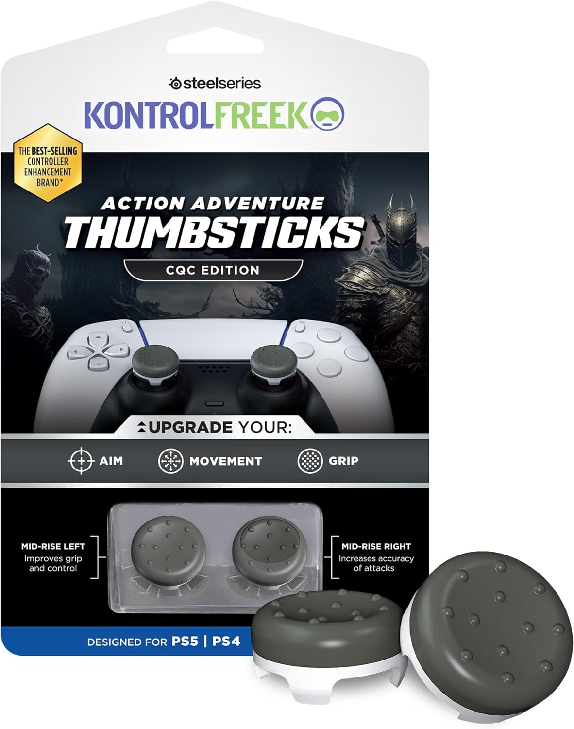 Accesoriu KontrolFreek - Action Adventure Thumbsticks CQC, gri (PS4/PS5)