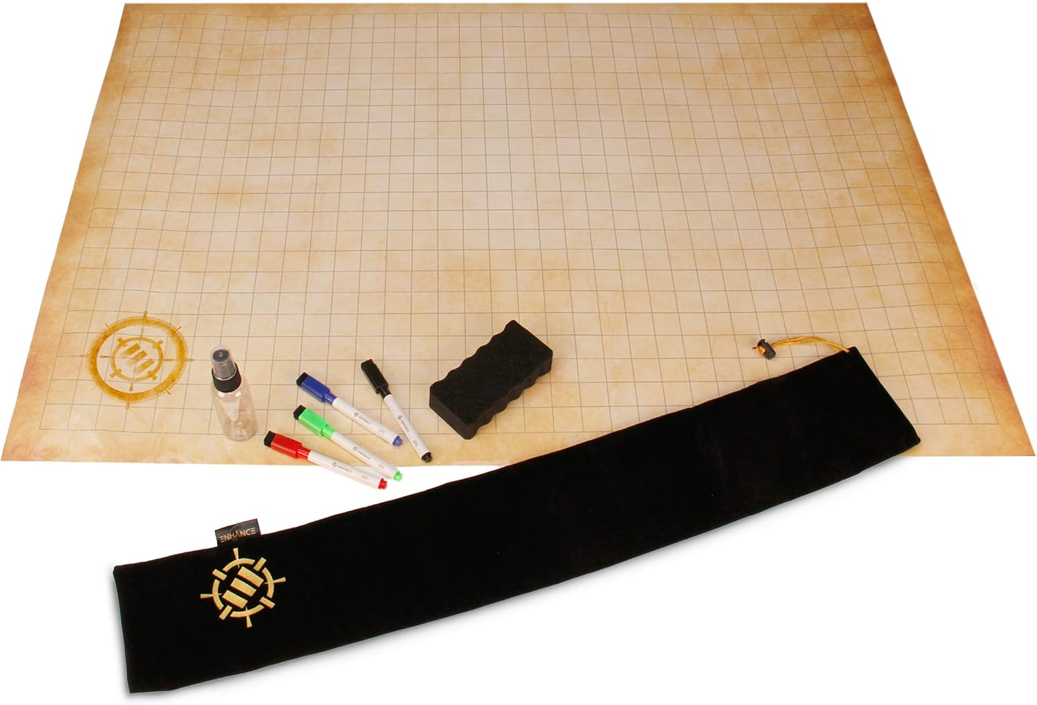 Accesoriu pentru jocuri de rol Enhance – RPG Grid Mat Campaign Kit (91,5 x 61 cm)