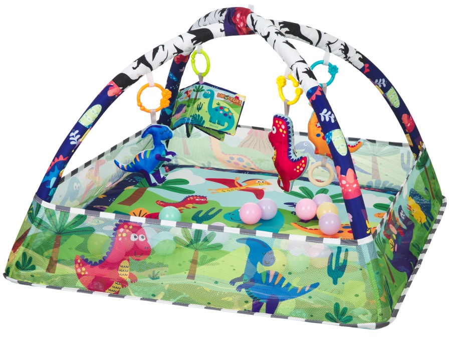 Gimnastica activă KikkaBoo - Dino Forest, cu 18 bile