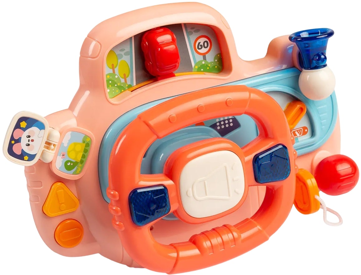 Jucărie activă  Caretero Toyz - Volan de curse, roz