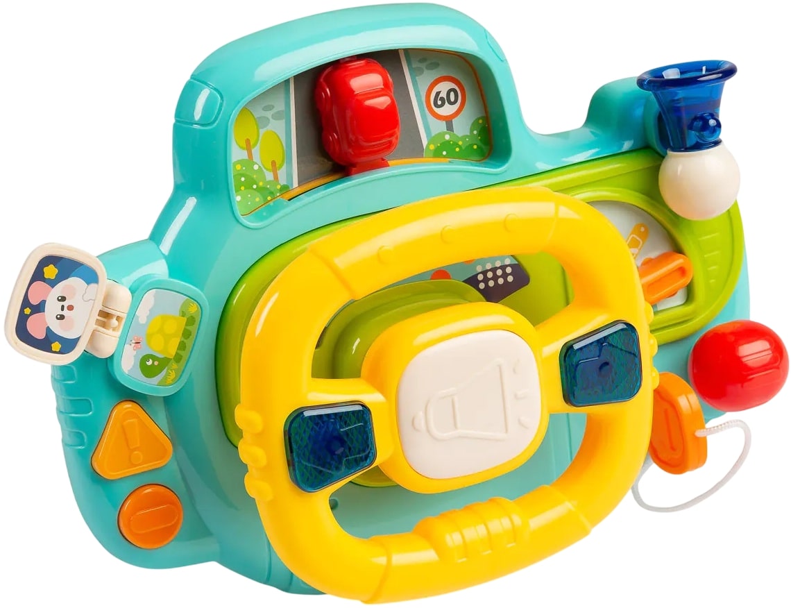 Jucărie activă Caretero Toyz - Volan de curse, turcoaz