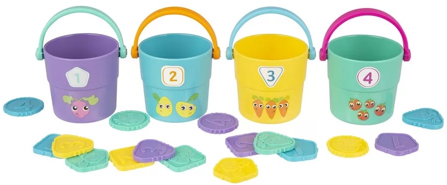 Jucarie activa pentru numararea si sortarea Playgro - Galeti cu jetoane