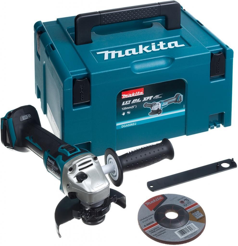 Polizor unghiular fără fir Makita - DGA506ZJ, 18 V, 125 mm, fără…
