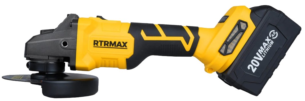 Polizor unghiular fără fir  RTRMAX - RTS5050, 125 mm, cu 2 baterii de 4Ah, încărcător și husă