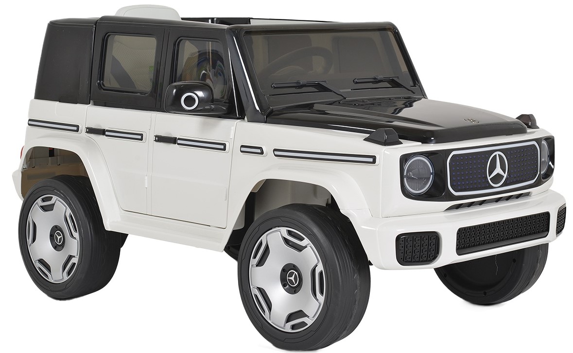 Mașinuță electrică jeep  Moni - Mercedes-Benz EQG, alb