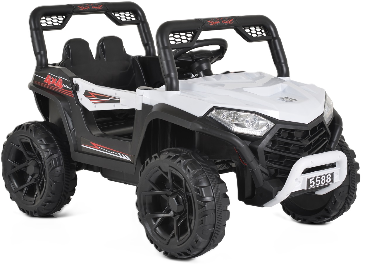 Mașinuță electrică jeep  Moni - 5588 Fast utv, alb
