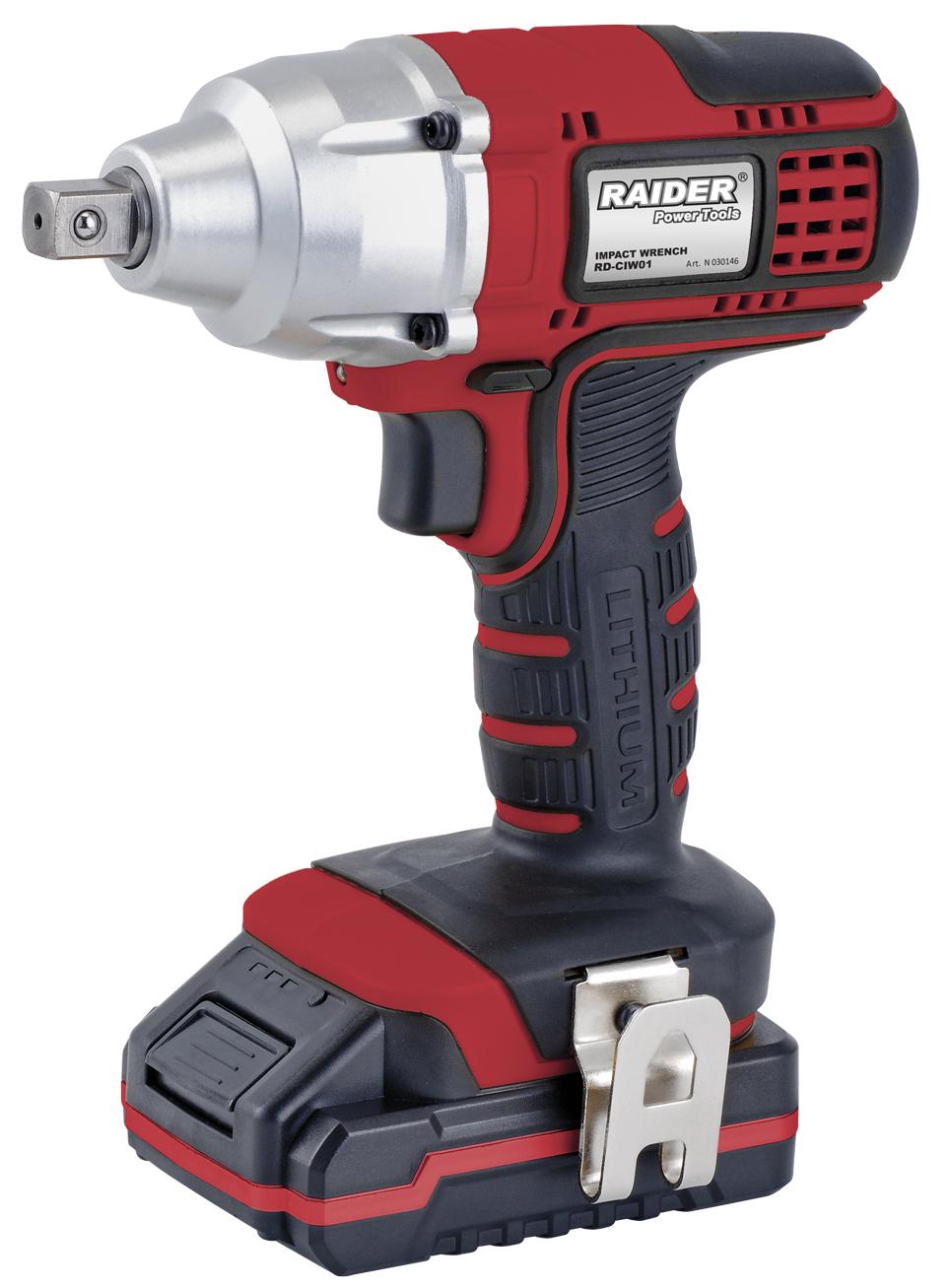 Cheie cu impact pe acumulator   Raider - RD-CIW01, 18V, 350 Nm, 1/2'', cu baterie și încărcător
