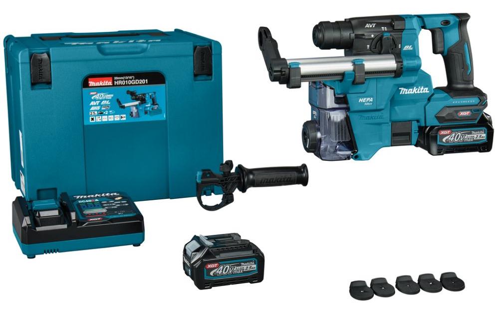 Perforator cu acumulator Makita - XGT, HR010GD201, 2x2.5 Ah