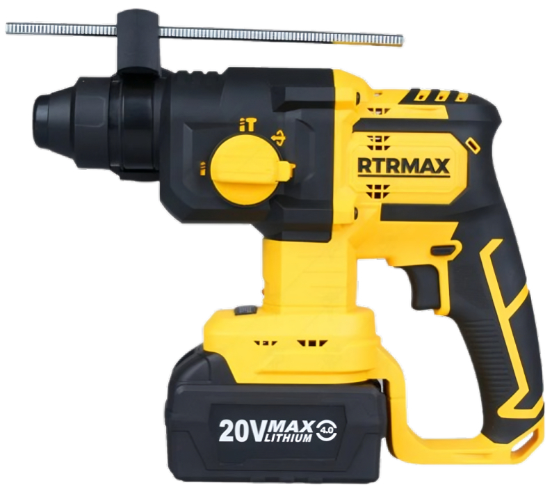 Mașină de găurit cu percuție fără fir RTRMAX - RTS5040, 1.8J, cu 2 baterii 4Ah, încărcător și geantă