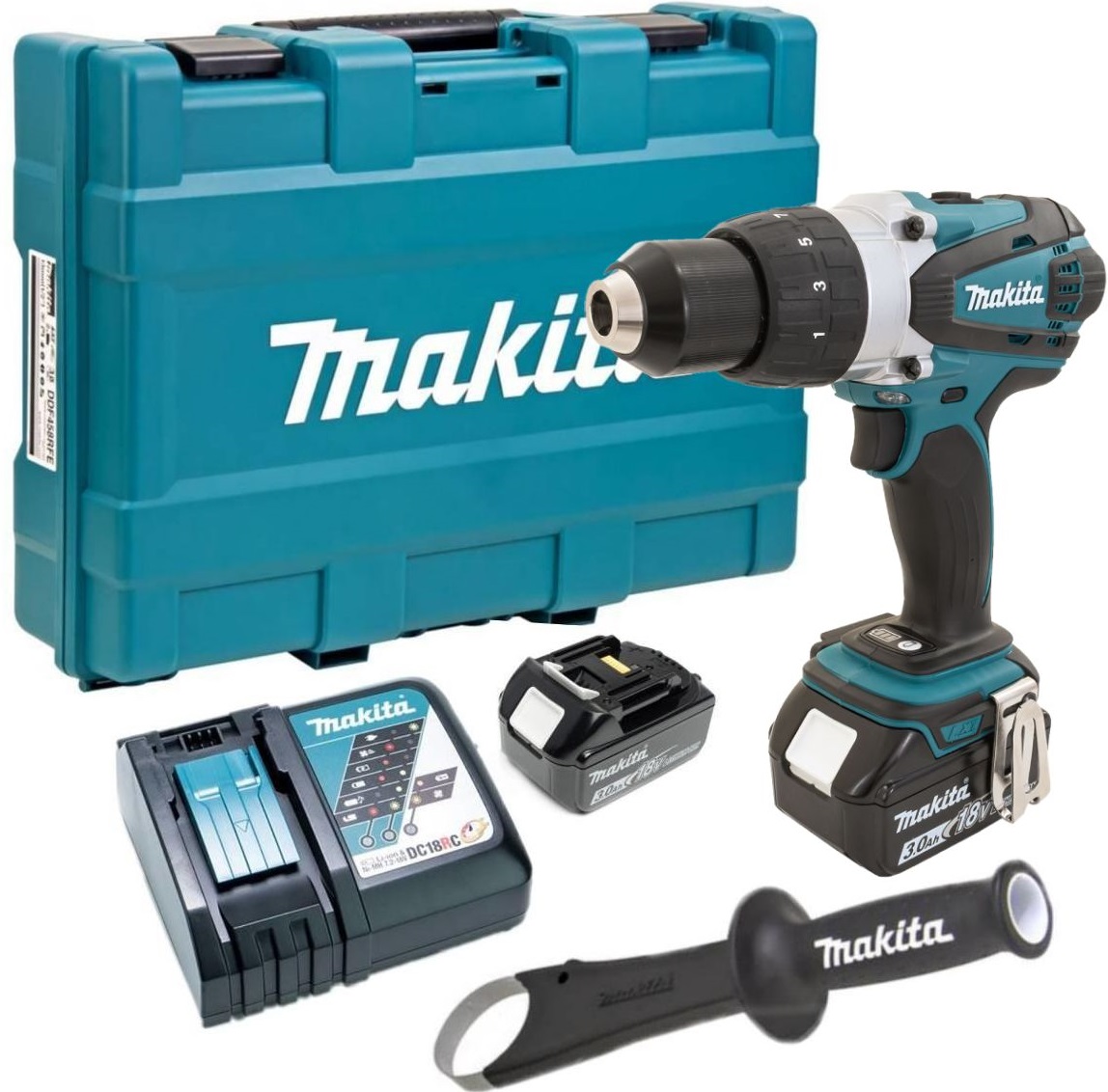 Șurubelniță fără fir Makita - DDF458RFE, 18V, 1300 min-1, 3.0 Ah Ah Li-Ion