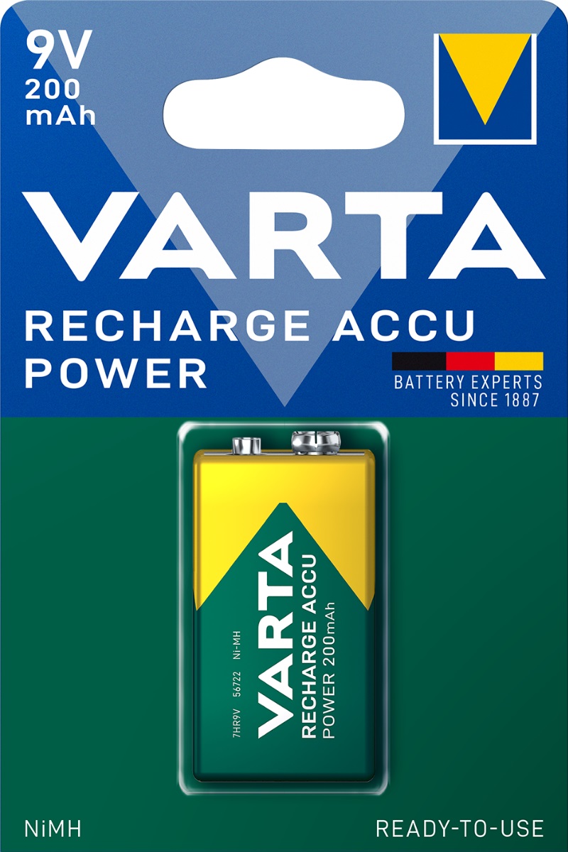 Baterie reîncărcabilă  VARTA - Recharge Accu Power, 9V, 1 buc.