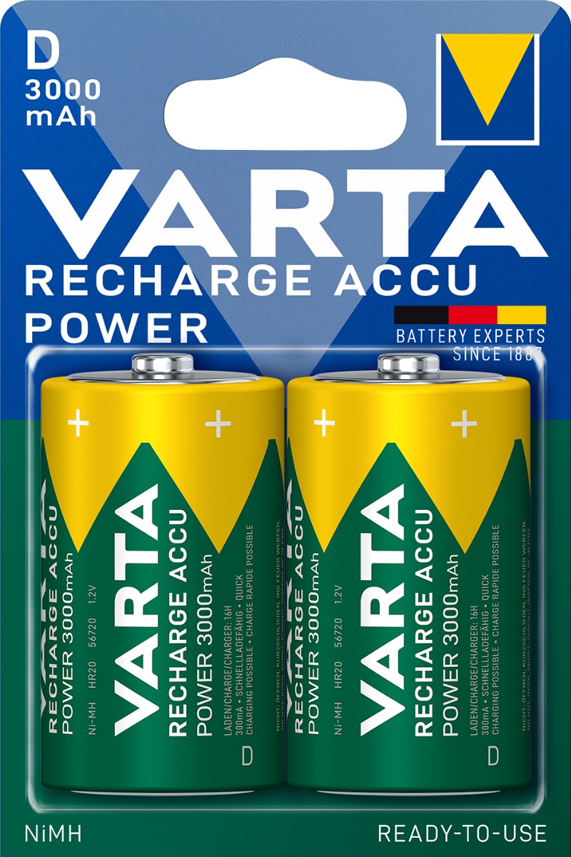 Baterie reîncărcabilă VARTA - Recharge Accu Power, D, 2 buc.