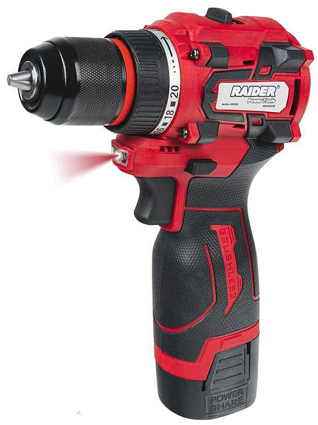 Mașină de găurit fără fir  Raider - RD-BCDL39, 16V, 30 Nm, cu baterii și încărcător