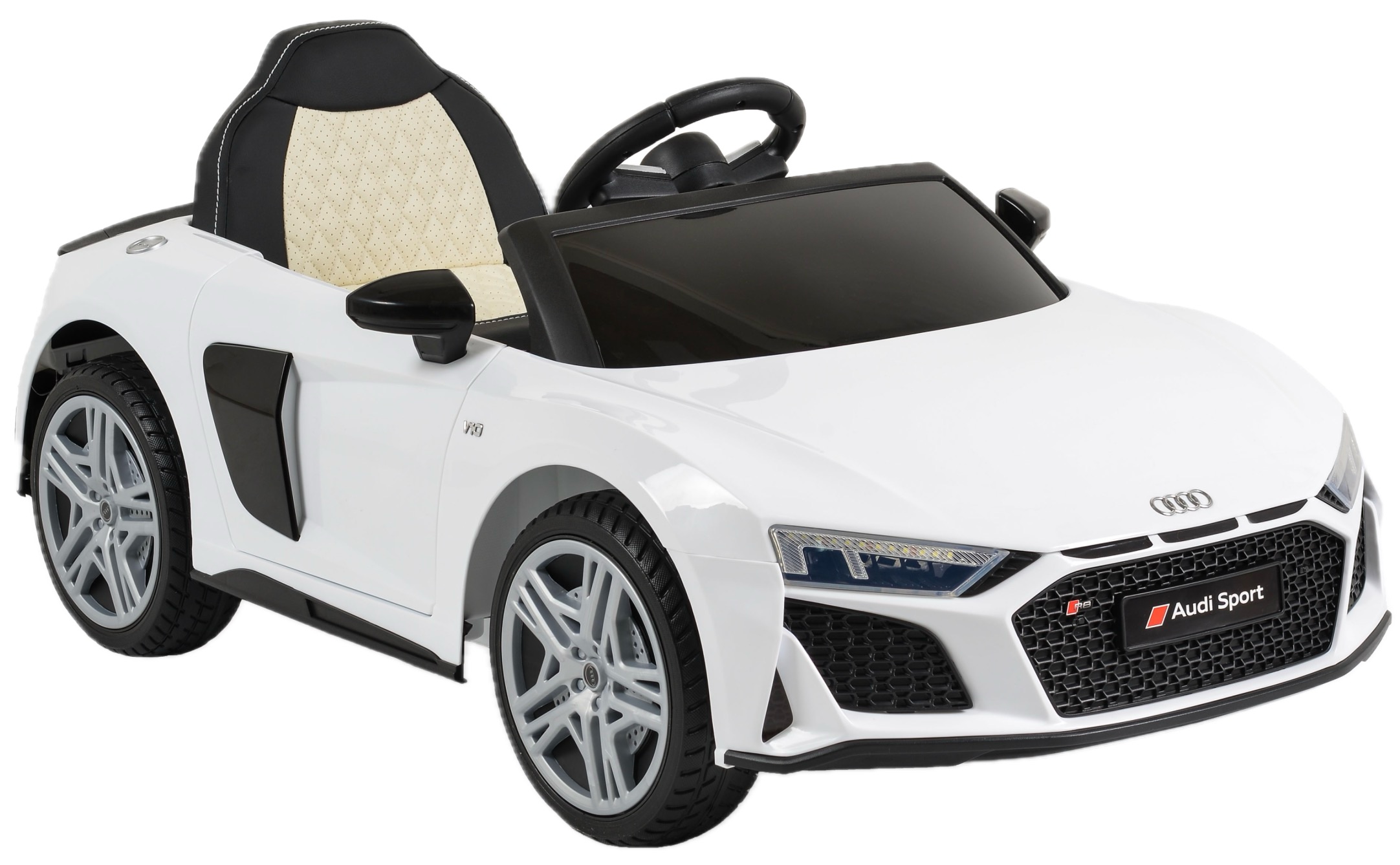 Mașină cu baterie Audi - R8 Spyder, albă