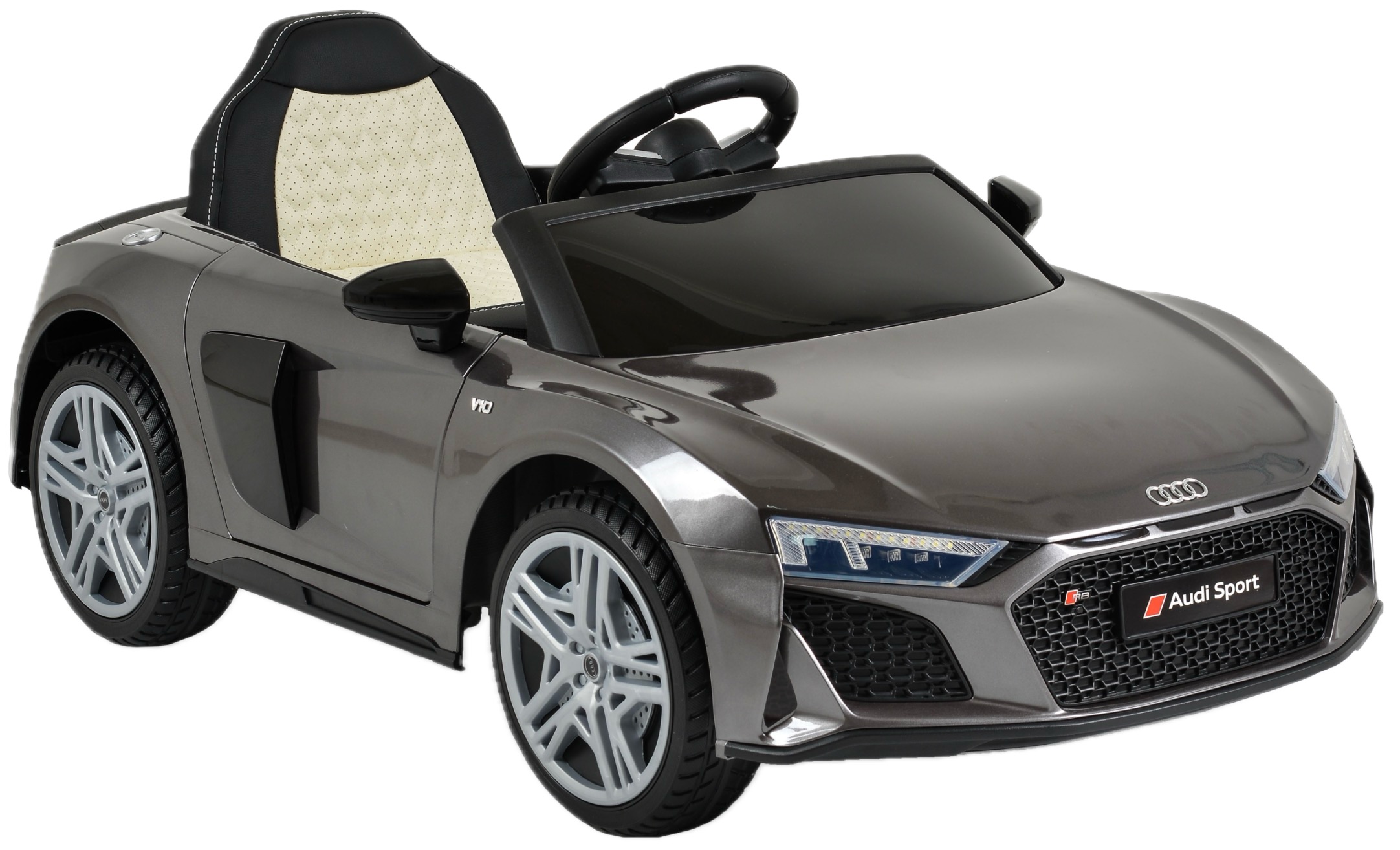 Mașină cu baterie Audi - R8 Spyder, gri metalizat