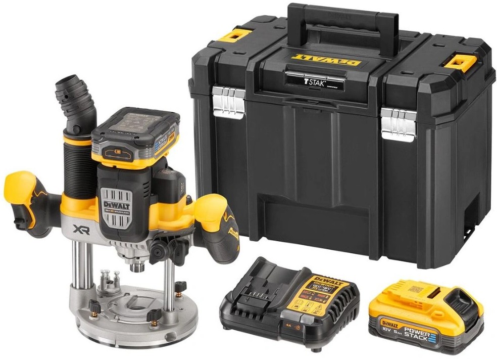 Freza cu acumulator DeWALT - DCW620H2-QW, 18 V, cu baterii și…