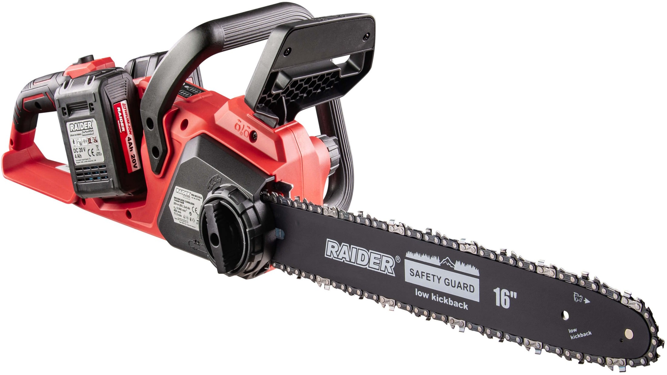 Ferăstrău cu lanț fără fir Raider - Industrial, RDI-BCCS33, 400 mm, cu baterie și încărcător
