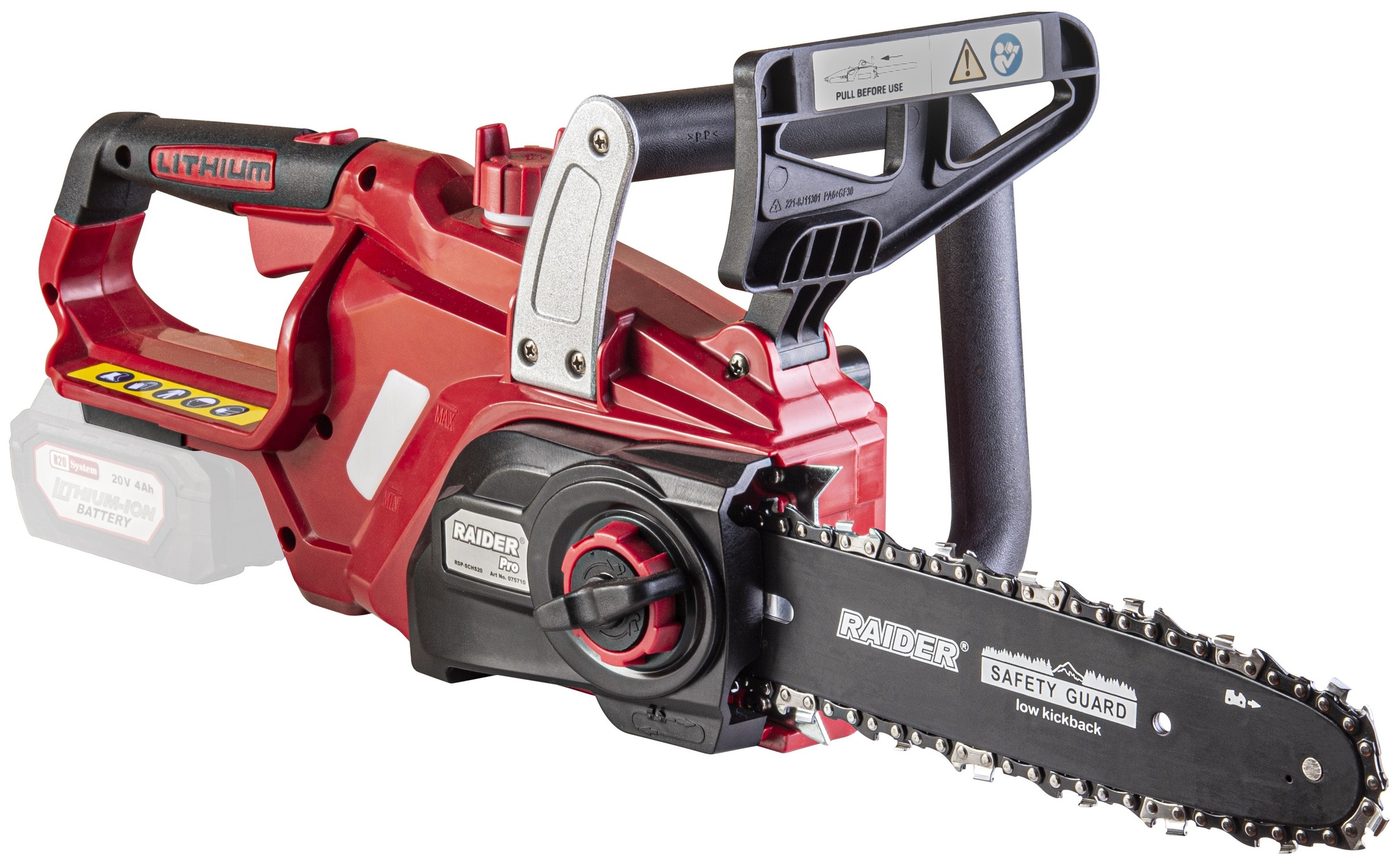Ferăstrău cu lanț fără fir  Raider - R20, RDP-SCHS20, 250 mm, 20 V, Solo