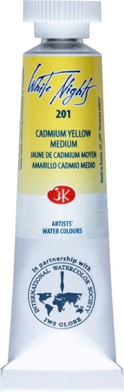 Vopsea de acuarelă Nevskaya Palitra Leningrad White Nights - 201, Galben de cadmiu, 10 ml