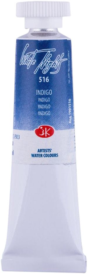 Vopsea de acuarelă Paleta Nevskaya Leningrad, Nopti albe - 516, Indigo, 10 ml