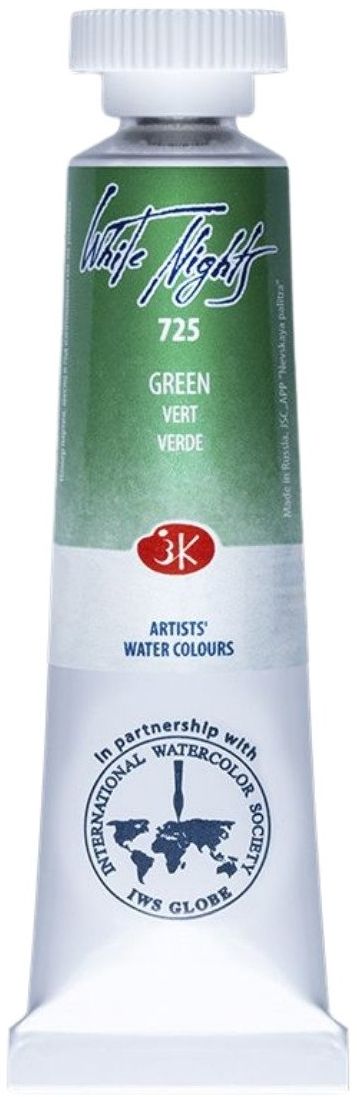 Vopsea de acuarelă Paleta Nevskaya Leningrad Nopti albe - 725, Verde, 10 ml