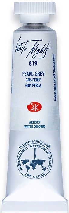 Vopsea de acuarelă Nevskaya Palitra Leningrad Nopți Albe - 819, Gri perlat, 10 ml