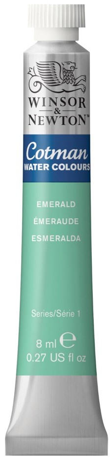 Vopsea pentru acuarelă Winsor & Newton Cotman - Verde smarald, 8 ml