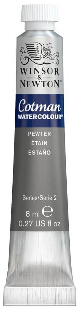 Vopsea de acuarelă Winsor & Newton Cotman Cotman Watercolour Paint - Pewter Grey, 8 ml