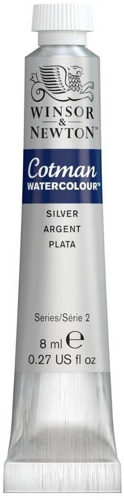 Vopsea pentru acuarelă Winsor & Newton Cotman - Argintiu, 8 ml