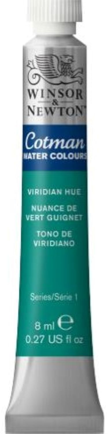 Vopsea pentru acuarelă Winsor & Newton Cotman - Viridian, 8 ml