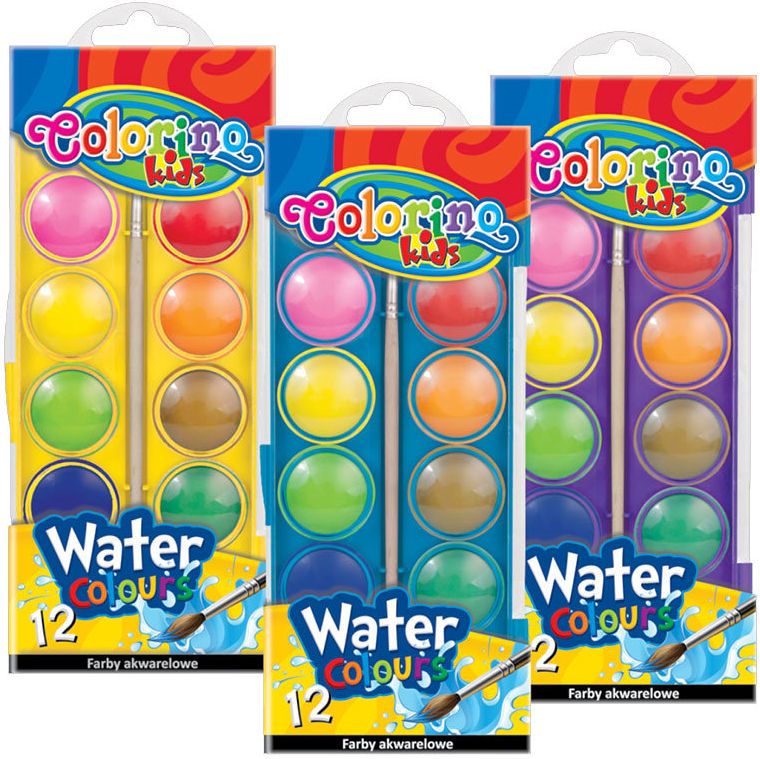 Acuarele  Colorino Kids - Jumbo, 12 culori, cutie mare, sortiment
