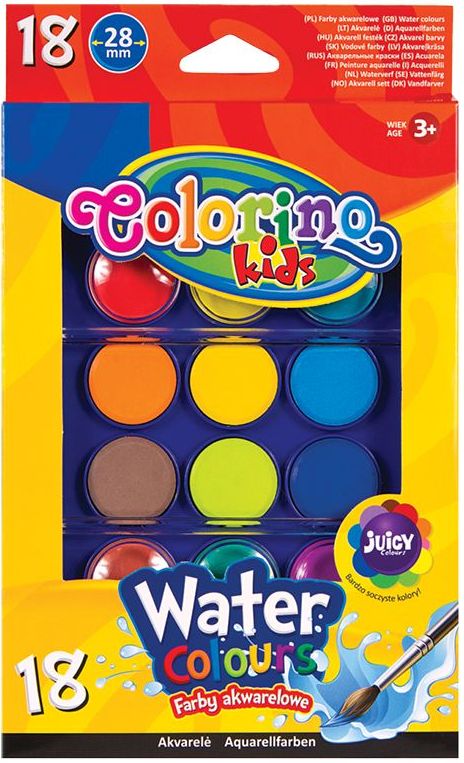 Acuarele  Colorino Kids - Jumbo, 18 culori