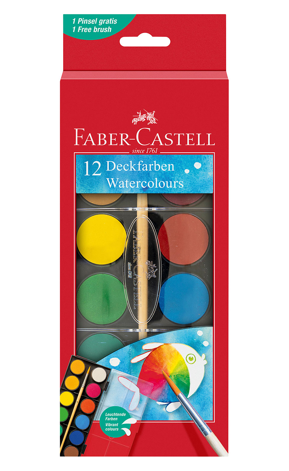 Acuarele Faber-Castell - 12 culori, cutie mare
