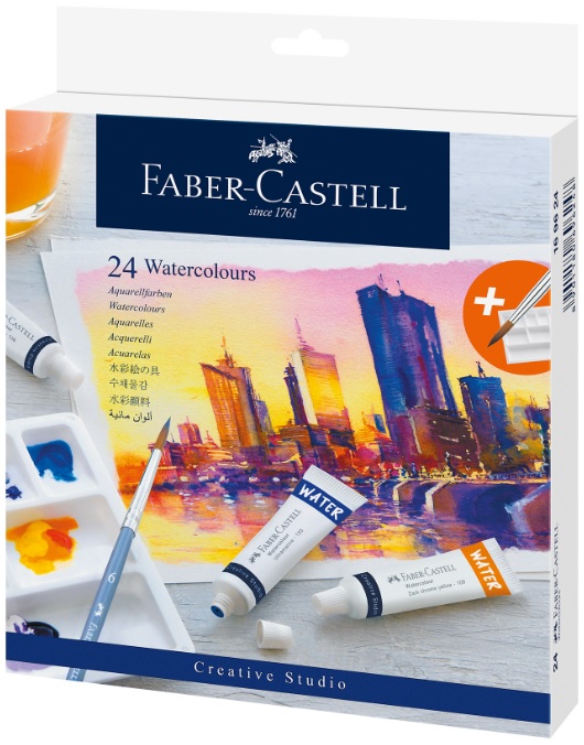 Tempera acuarele 24 culori 9 ml + paleta Faber-Castell Tempera acuarele 24 culori 9 ml + paleta Faber-Castell - imagine 2