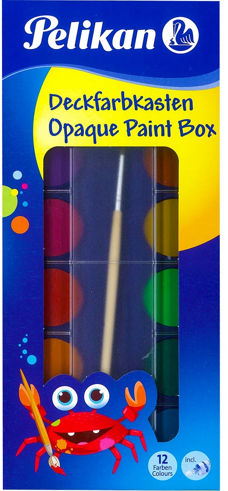 Acuarele, F35, 12 Culori Detasabile  +  Alb de Zinc, Pensula Pelikan - imagine 2
