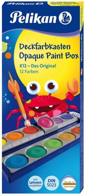Acuarele, K12, 12 Culori Detasabile  +  Alb de Zinc, Pelikan - imagine 2