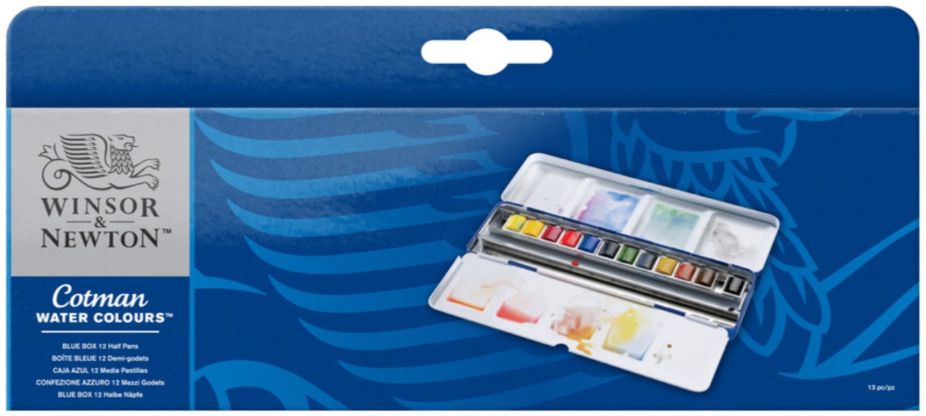Vopsele acuarelabile Winsor & Newton Cotman - 12 culori