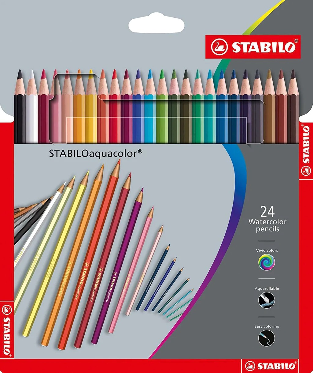 Creioane acuarela Stabilo Aquacolor – 24  de culori