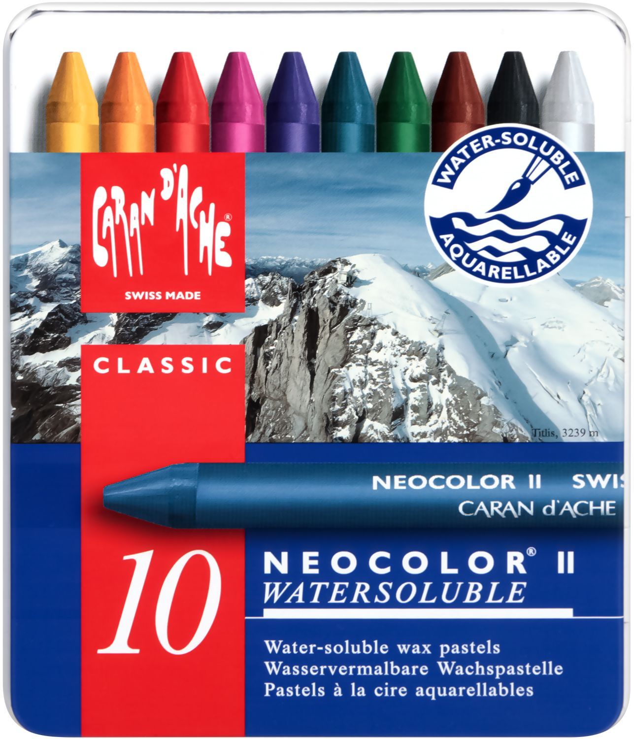 Pasteluri acuarelă Caran d'Ache Neocolor II - 10 culori