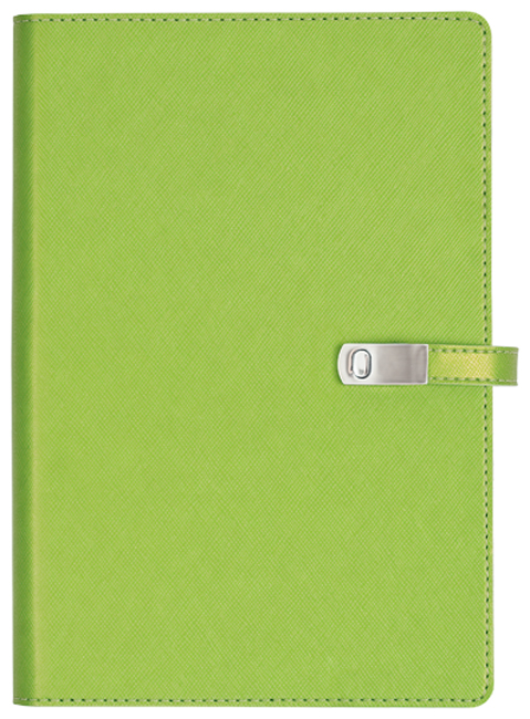 Agenda din piele cu spirala Alicante A5 - Verde deschis, cu incuietoare