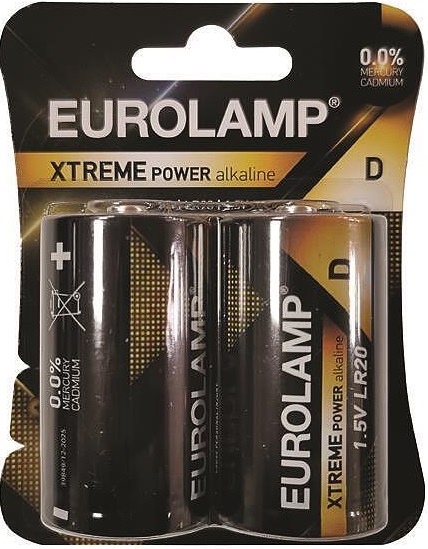 Baterie alcalină  EUROLAMP - EXTREME Power, D, LR20, 2 buc.
