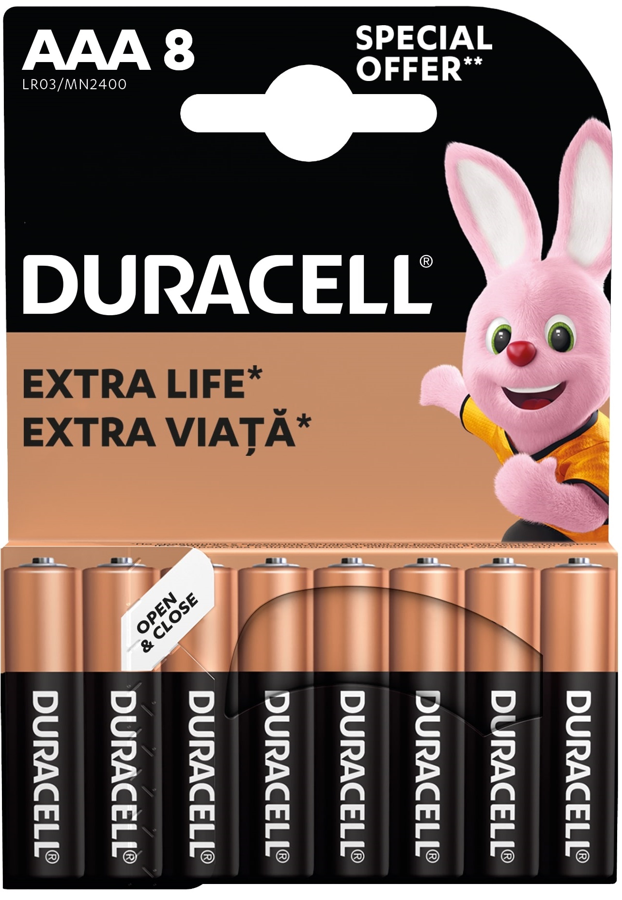 Baterii alcaline  Duracell - Basic, AAA, 8 buc.