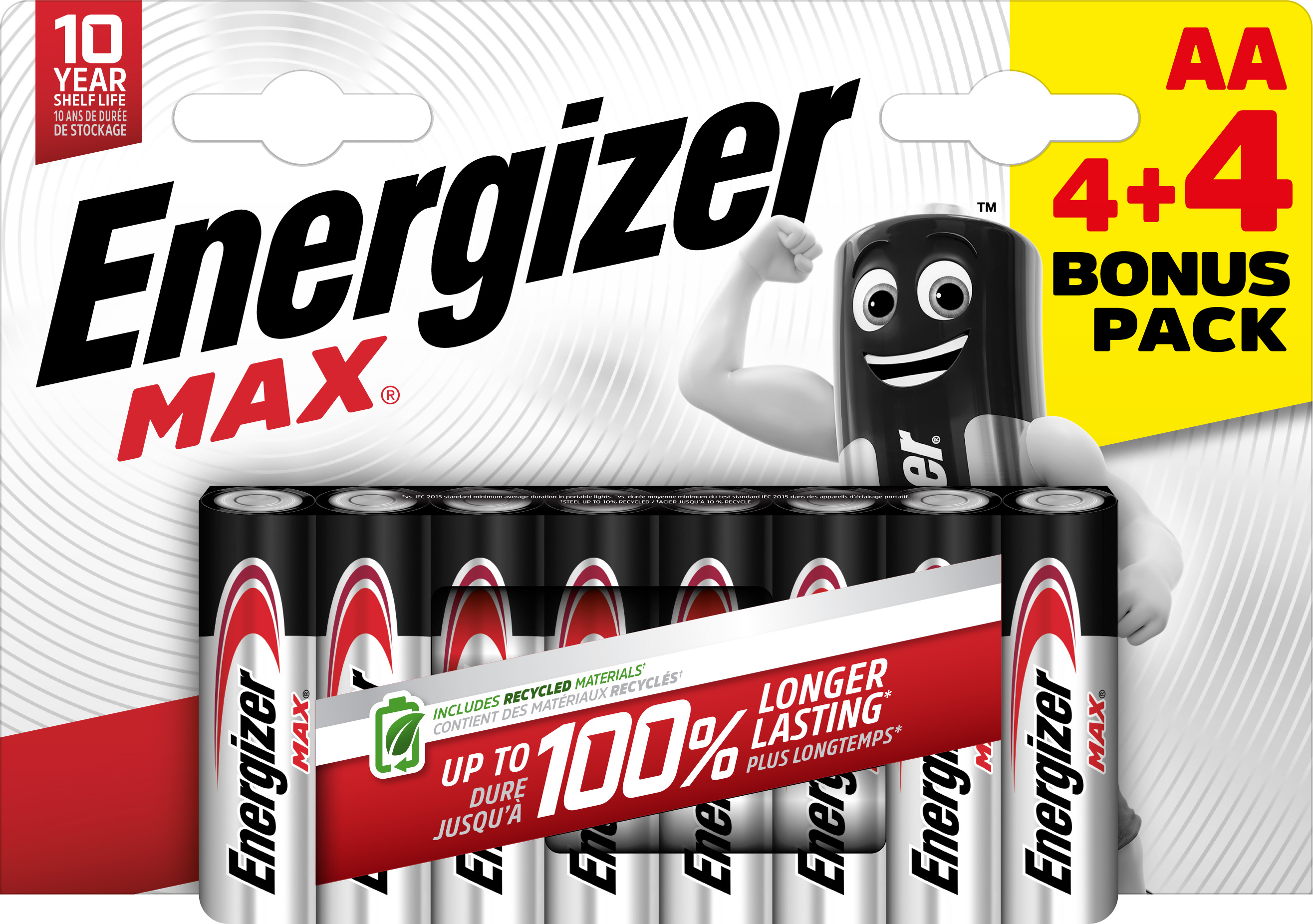 Baterii alcaline  Energizer – MAX, AA, 1.5V, 8 buc.