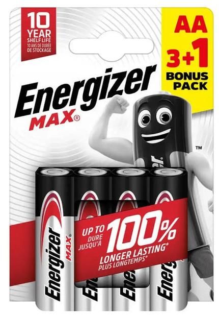 Baterii alcaline  Energizer – Max, AA, 4 buc.