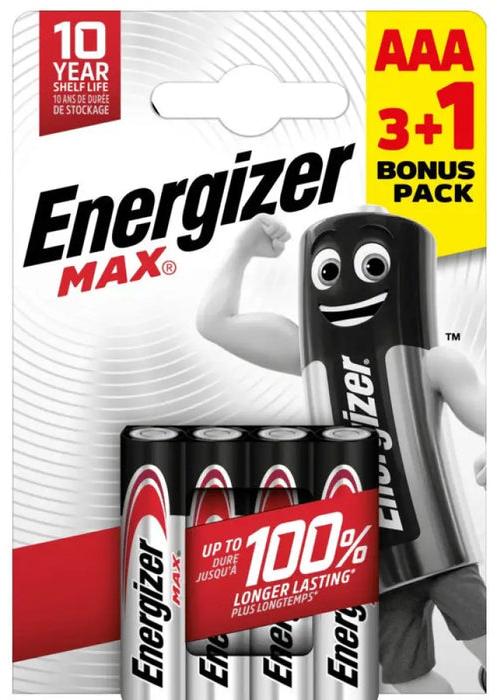 Baterii alcaline  Energizer – Max, AAA, 4 buc.
